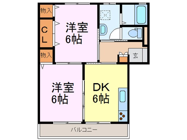 秋山ハイツ鴻巣Ａの物件間取画像